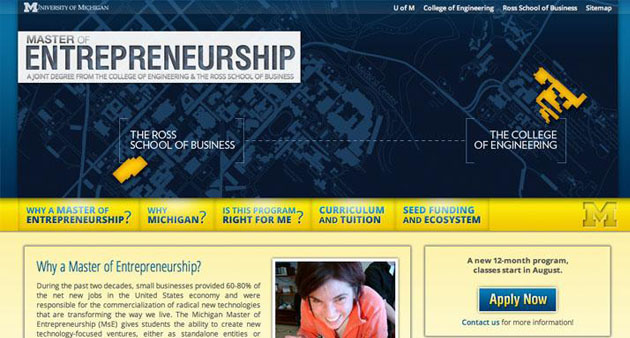 Center for Entrepreneurship Website